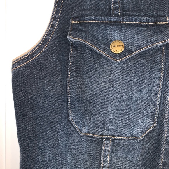 Current Elliott Sleeveless Denim Snap Front Jacket Vest With Lace Back - Picture 10 of 16